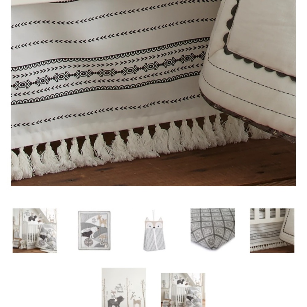 Levtex Black and White Tassel crib skirt